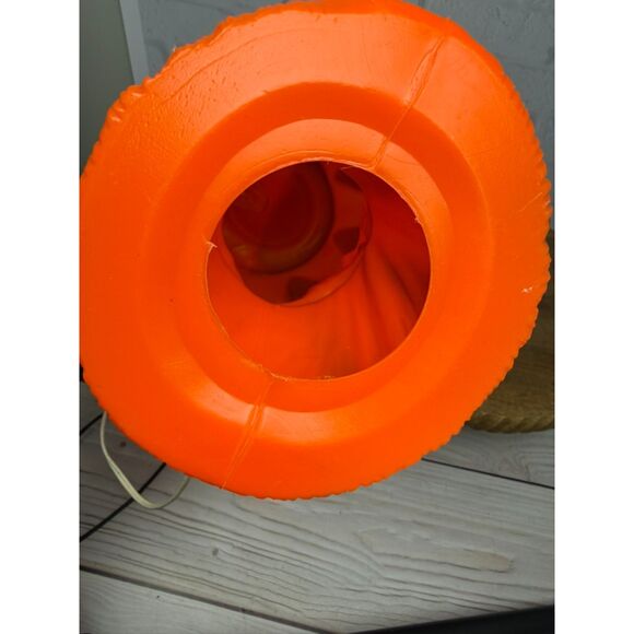 Vtg 1969 Empire Plastic Halloween Blow Mold Pumpkin Jack O Lantern Witch Hat - Picture 6 of 8